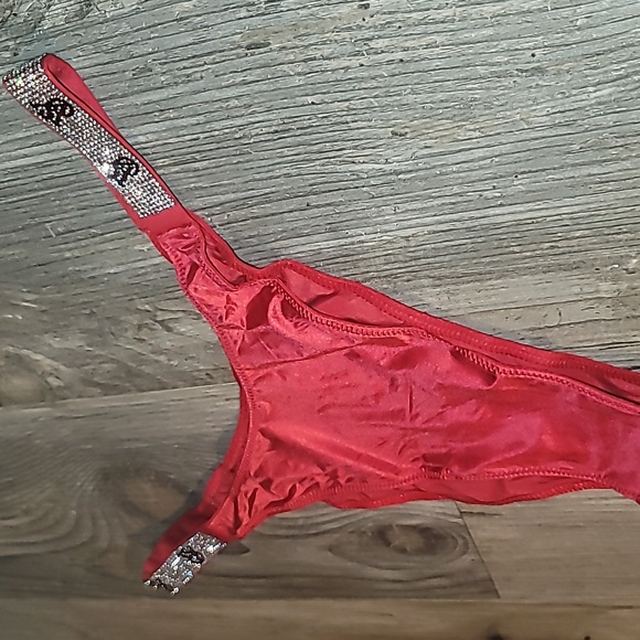 Victoria's Secret Very Sexy Shine Strap Brazilian Slip Large 💄Lipstick Red💄NEW - Picture 6 of 7